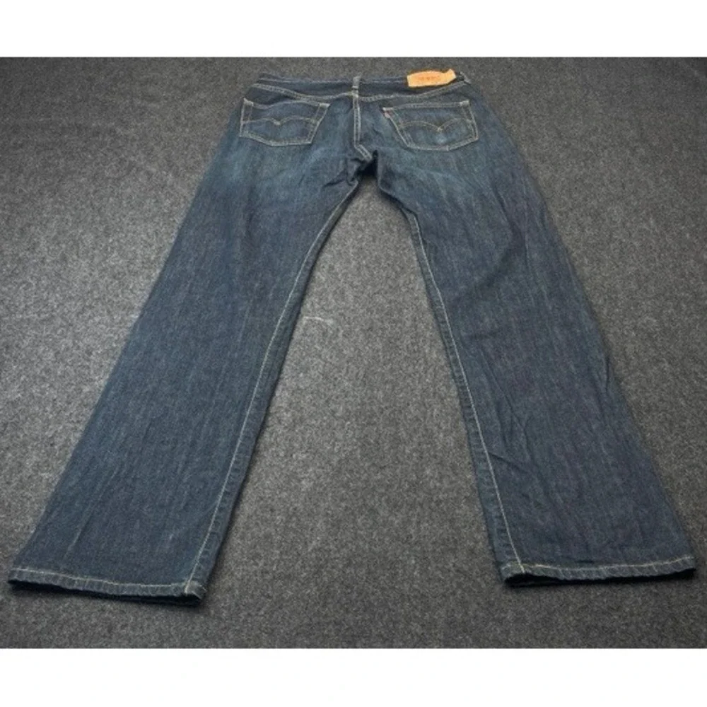 Levis 501 Original Fit Jeans Mens 33x34 Blue Dark Wash Button Fly Denim